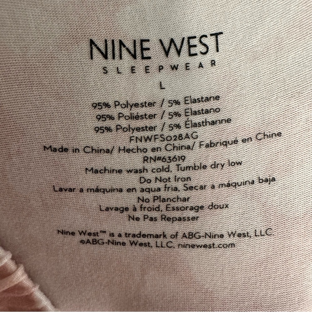 Nine West Cream Sleepwear Top and Pajama Pants Large - Picture 6 of 6